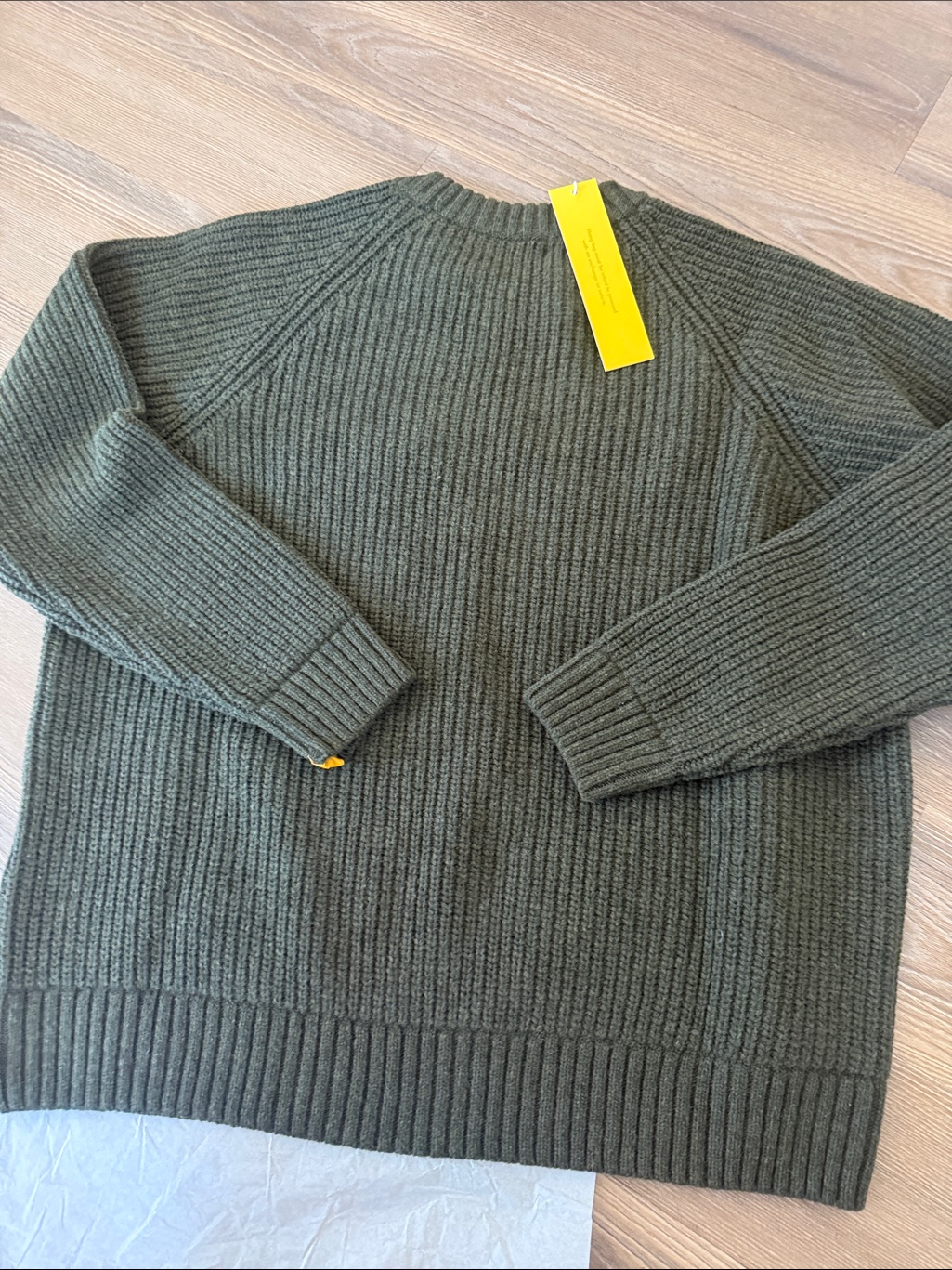 Nwt Yellow Label Co Wool Le Chunky Knit Sweater In Grass Green Size M/L — image 5 of 6